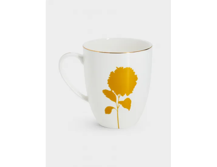 Кружка 400 мл белая с золотистым кантом Гортензия Anna Lafarg Flowers