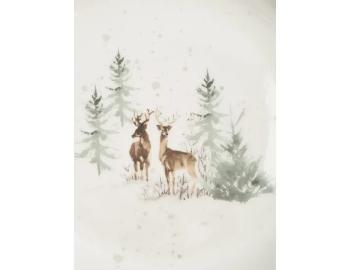 Сервиз обеденный 6 персон 18 предметов белый Олени в лесу Anna Lafarg Maral