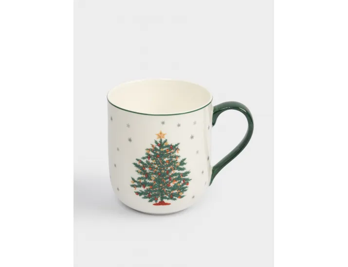 Кружка 450 мл бело-зеленая Нарядная елка Anna Lafarg New year