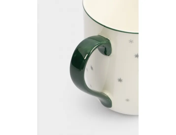 Кружка 450 мл бело-зеленая Нарядная елка Anna Lafarg New year