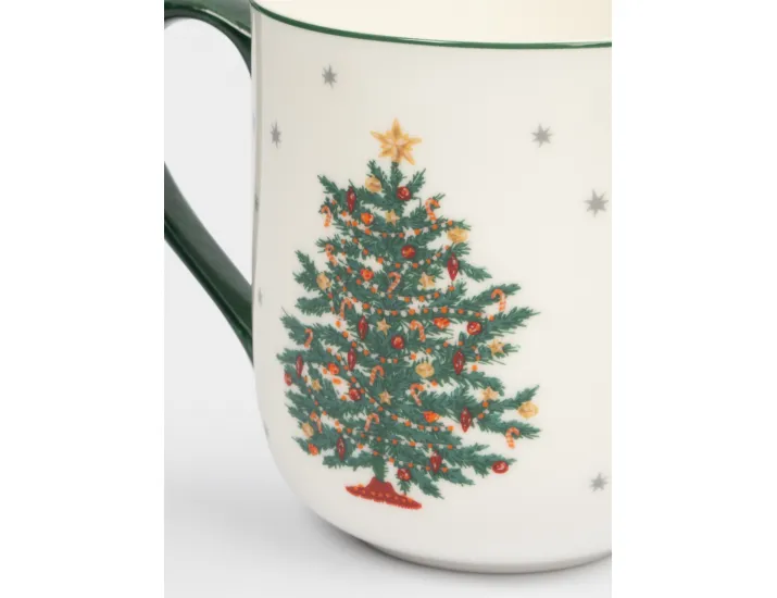 Кружка 450 мл бело-зеленая Нарядная елка Anna Lafarg New year