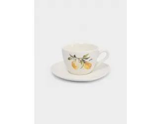 Пара чайная, 1 перс, 2 пр, 200 мл, фарфор P, белая, Лимоны, Lemon branch