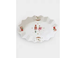 Блюдо, 25х17 см, фарфор P, овальное, белое, Щелкунчик и фея, Magie de Noel