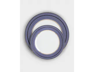 Сервиз обеденный 6 персон 27 предметов бело-синий с золотистым кантом Anna Lafarg Империя