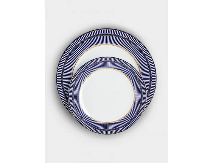 Сервиз обеденный 6 персон 27 предметов бело-синий с золотистым кантом Anna Lafarg Империя