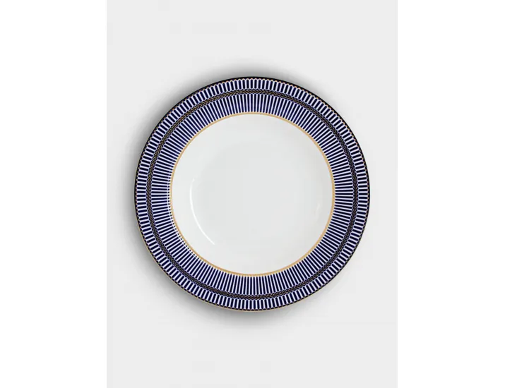 Сервиз обеденный 6 персон 27 предметов бело-синий с золотистым кантом Anna Lafarg Империя