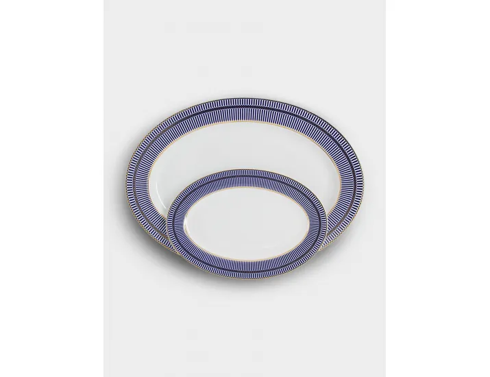 Сервиз обеденный 6 персон 27 предметов бело-синий с золотистым кантом Anna Lafarg Империя