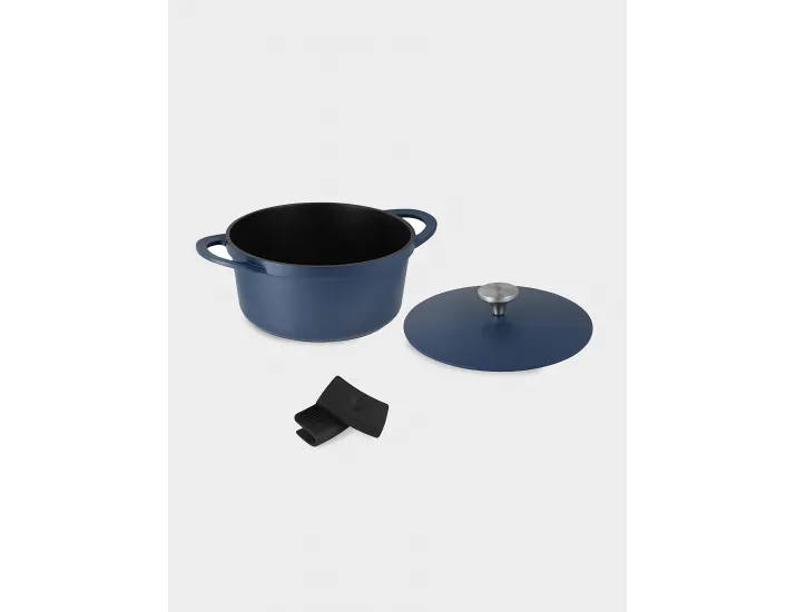 Кастрюля 24 см 4.2 л с крышкой с покрытием синяя Maxwell & Williams Agile