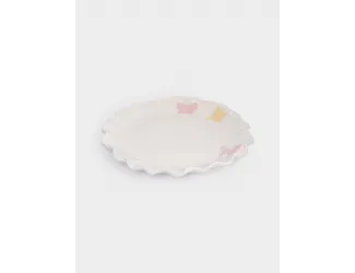 Блюдо, 24 см, керамика, молочное, Бабочки, Butterfly