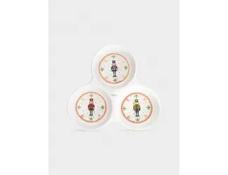 Менажница, 20,5x12 см, 3 секции, на подставке, Щелкунчик