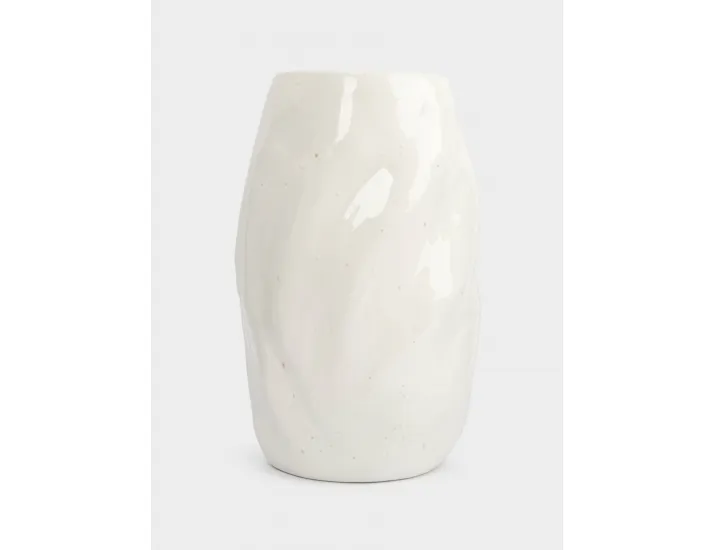 Ваза для цветов 24 см молочная в крапинку Мятый эффект Anna Lafarg Barkhan