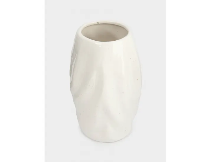 Ваза для цветов 24 см молочная в крапинку Мятый эффект Anna Lafarg Barkhan