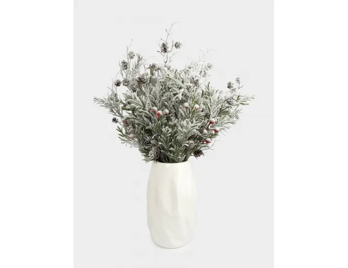 Ваза для цветов 24 см молочная в крапинку Мятый эффект Anna Lafarg Barkhan