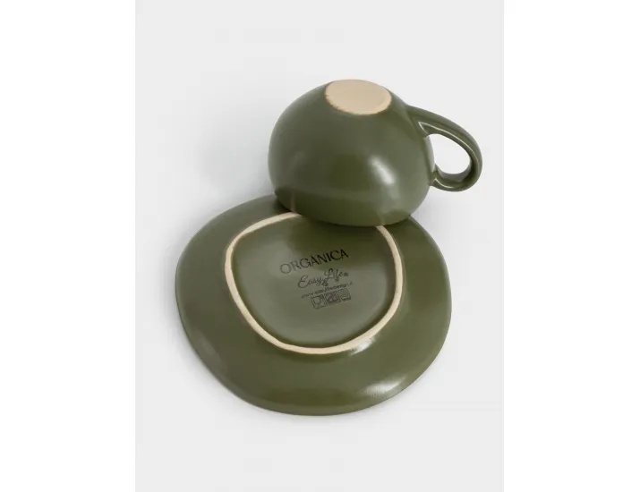 Чашка с блюдцем 90 мл зелёная Easy Life Organica