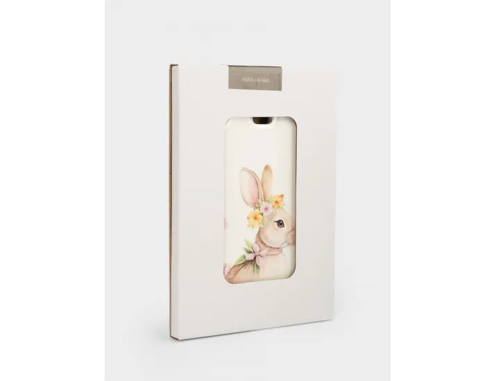 Подставка под горячее 15x21 см белая Кролик с венком в цветах Anna Lafarg Easter rabbit