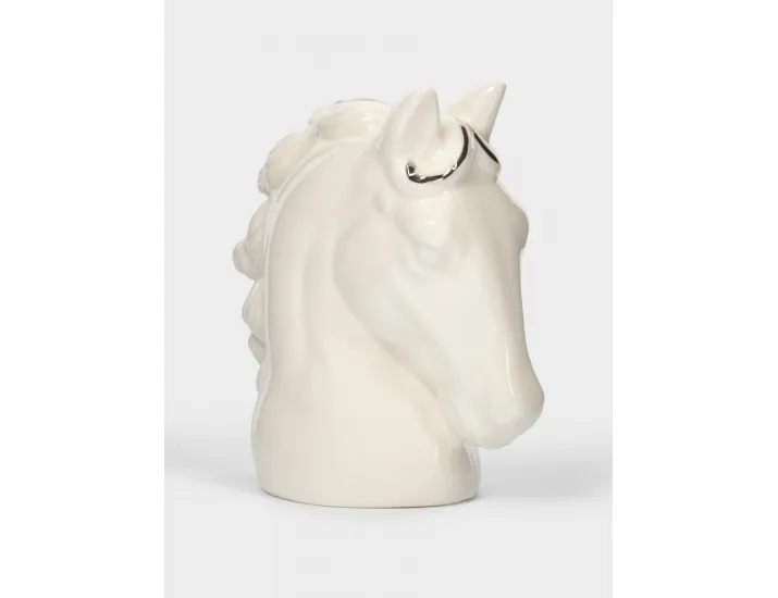 Емкость для соли или перца 8 см бело-серебристая Конь Anna Lafarg Horse