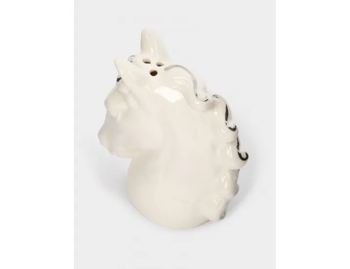 Емкость для соли или перца 8 см бело-серебристая Конь Anna Lafarg Horse