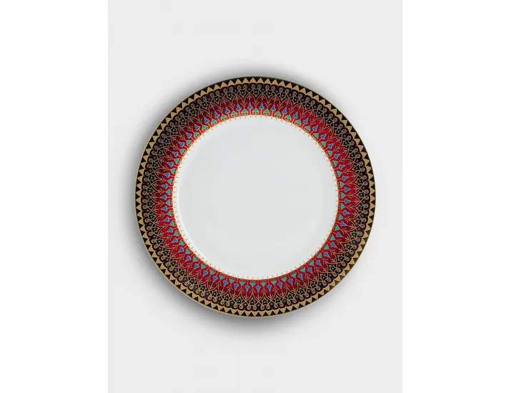 Сервиз обеденный 6 персон 27 предметов бело-бордовый Орнамент Anna Lafarg Бухара