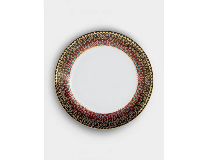 Сервиз обеденный 6 персон 27 предметов бело-бордовый Орнамент Anna Lafarg Бухара