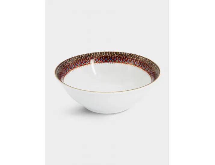 Сервиз обеденный 6 персон 27 предметов бело-бордовый Орнамент Anna Lafarg Бухара