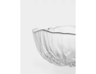 Салатник, 15х6 см, 520 мл, стекло, с серебристым кантом, мятая фактура, Pianо