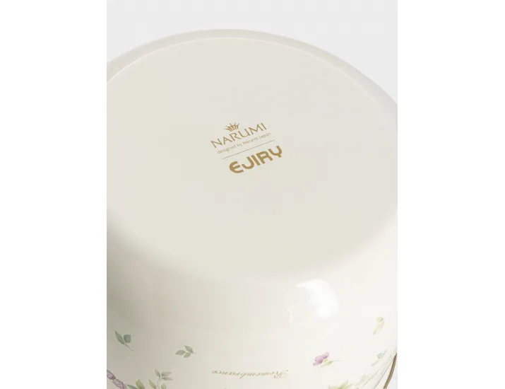 Кастрюля 3,8 л 20 см с крышкой с покрытием молочная Цветы Ejiry Remembrance