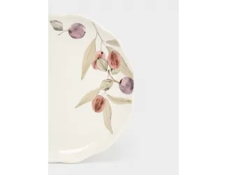 Тарелка обеденная, 25 см, керамика, белая, Сливы, Plum Orchard