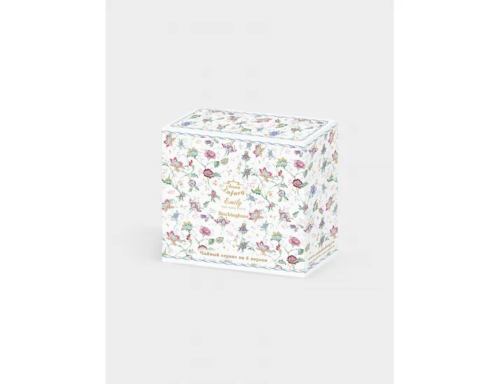 Сервиз чайный 6 персон 14 предметов белый Цветы Anna Lafarg Букингем