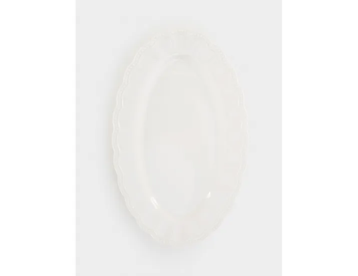Блюдо 36x23 см белое овальное волнистый край Easy Life Elite