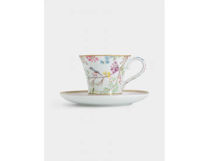 Набор чайный 2 персоны 4 предмета белая Цветы и птицы Easy Life Birds Melody