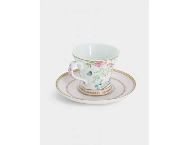 Набор чайный 2 персоны 4 предмета белая Цветы и птицы Easy Life Birds Melody
