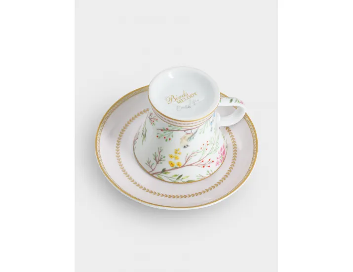 Набор чайный 2 персоны 4 предмета белая Цветы и птицы Easy Life Birds Melody