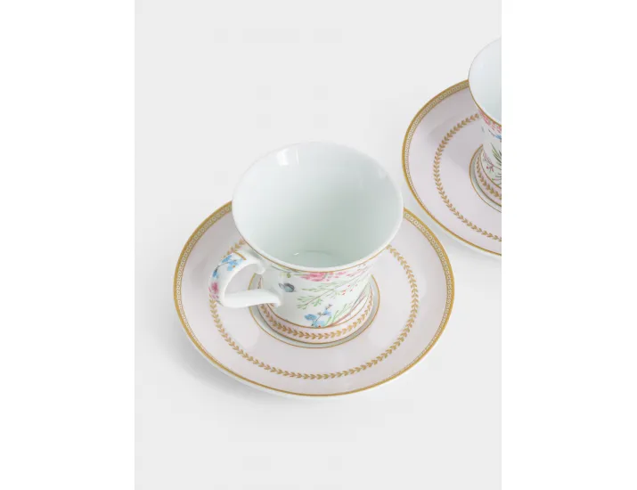 Набор чайный 2 персоны 4 предмета белая Цветы и птицы Easy Life Birds Melody