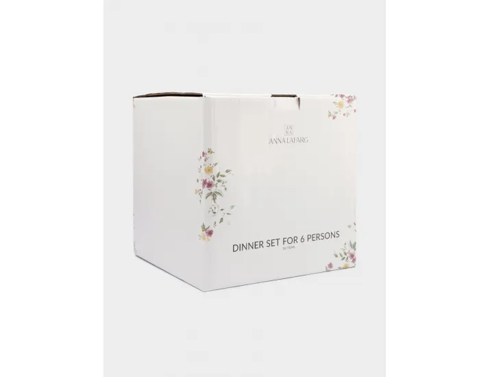 Сервиз обеденный 6 персон 18 предметов белый Цветы Anna Lafarg Meadow