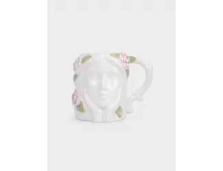 Кружка, 350 мл, керамика, молочная, Девушка с тюльпанами, Tulip