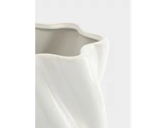 Ваза для цветов, 30 см, керамика, молочно-бежевая, Drapery