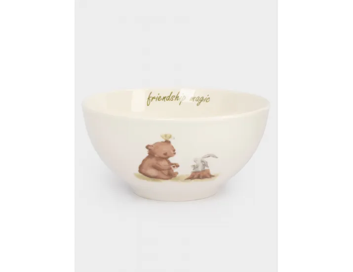 Набор посуды детский 1 персона 3 предмета белый Мишка и зайчик Anna Lafarg Friendship