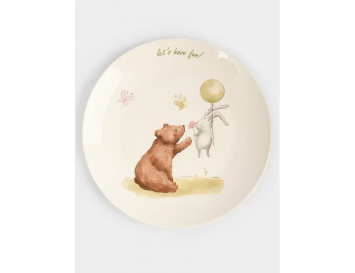 Набор посуды детский 1 персона 3 предмета белый Мишка и зайчик Anna Lafarg Friendship