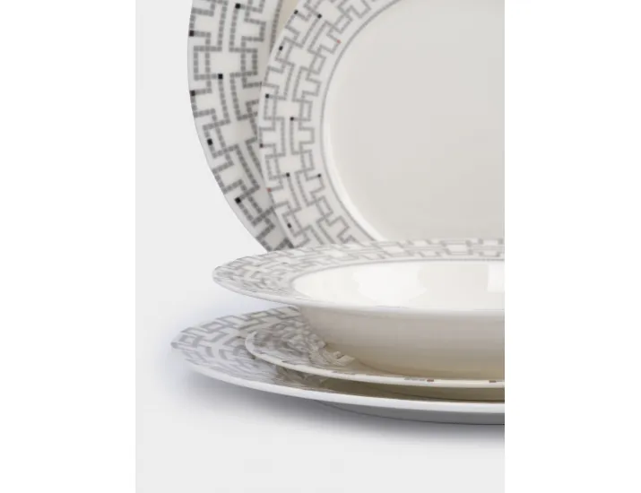 Сервиз обеденный 6 персон 18 предметов белый Орнамент Anna Lafarg Greco