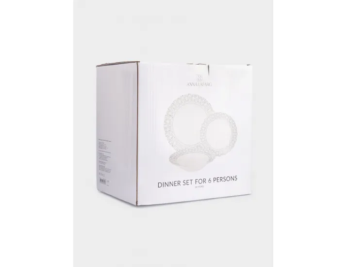 Сервиз обеденный 6 персон 18 предметов белый Орнамент Anna Lafarg Greco