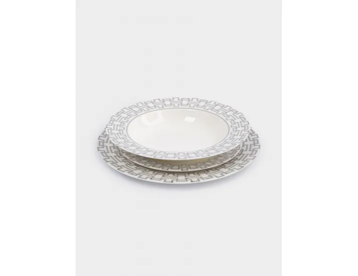 Сервиз обеденный 6 персон 18 предметов белый Орнамент Anna Lafarg Greco