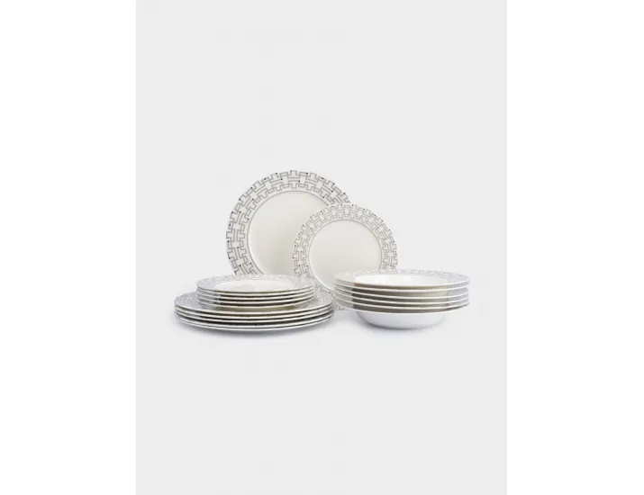 Сервиз обеденный 6 персон 18 предметов белый Орнамент Anna Lafarg Greco