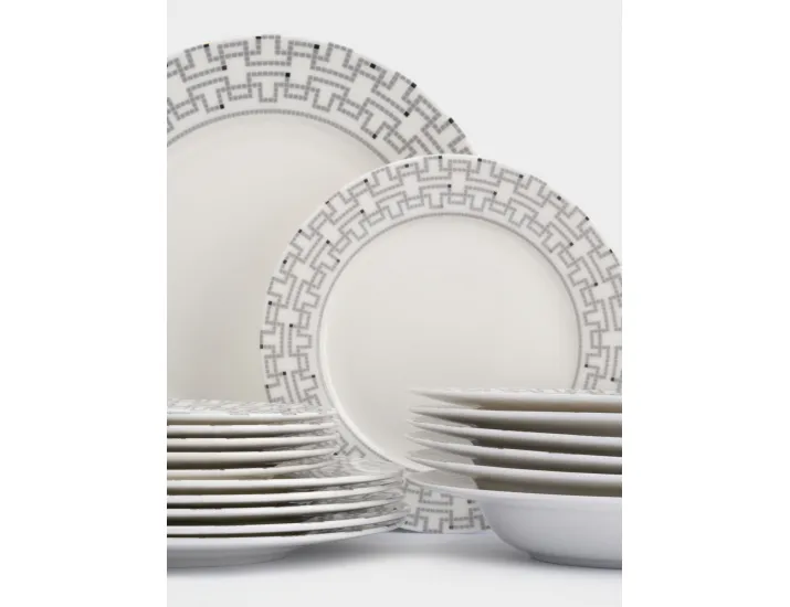 Сервиз обеденный 6 персон 18 предметов белый Орнамент Anna Lafarg Greco
