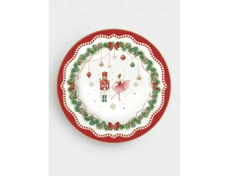 Тарелка десертная, 19 см, 4 шт, фарфор P, белая, Микс, Magie de Noel
