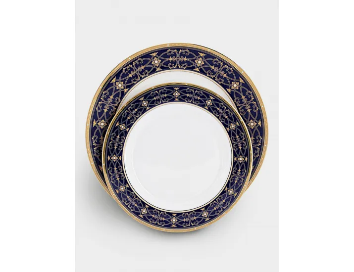 Сервиз обеденный 6 персон 27 предметов бело-синий Орнамент Anna Lafarg Ophelia