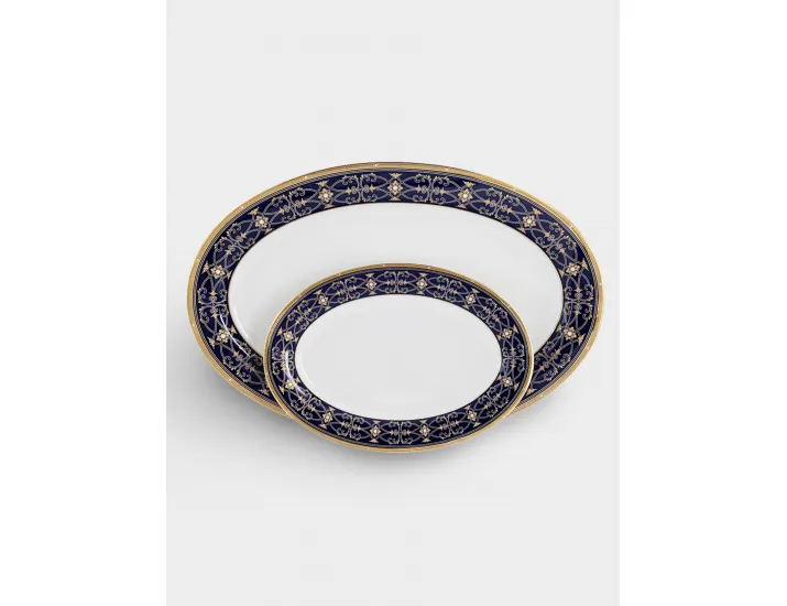 Сервиз обеденный 6 персон 27 предметов бело-синий Орнамент Anna Lafarg Ophelia