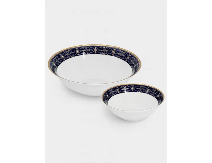 Сервиз обеденный 6 персон 27 предметов бело-синий Орнамент Anna Lafarg Ophelia