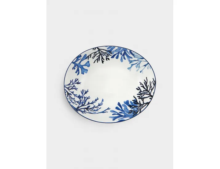 Салатник 32х26 см 3 л белый овальный Синие кораллы Maxwell & Williams Blue Coral