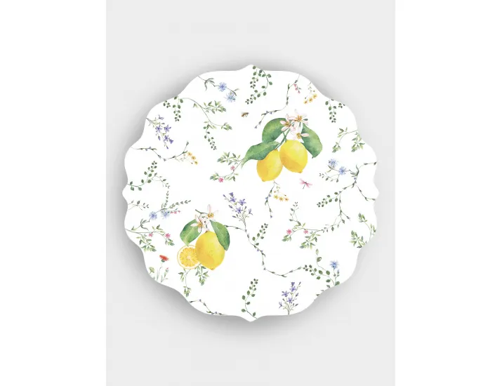 Подставка под горячее круглая 34.5 см 2 шт Цветы и лимоны Easy Life Fleurs et Citrons