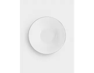 Салатник 14х6 см 400 мл белый с серебристым кантом Anna Lafarg Lotus silver